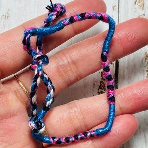 Blue & Pink Macrame Wrapped Bracelet (Free w/ Bundle)